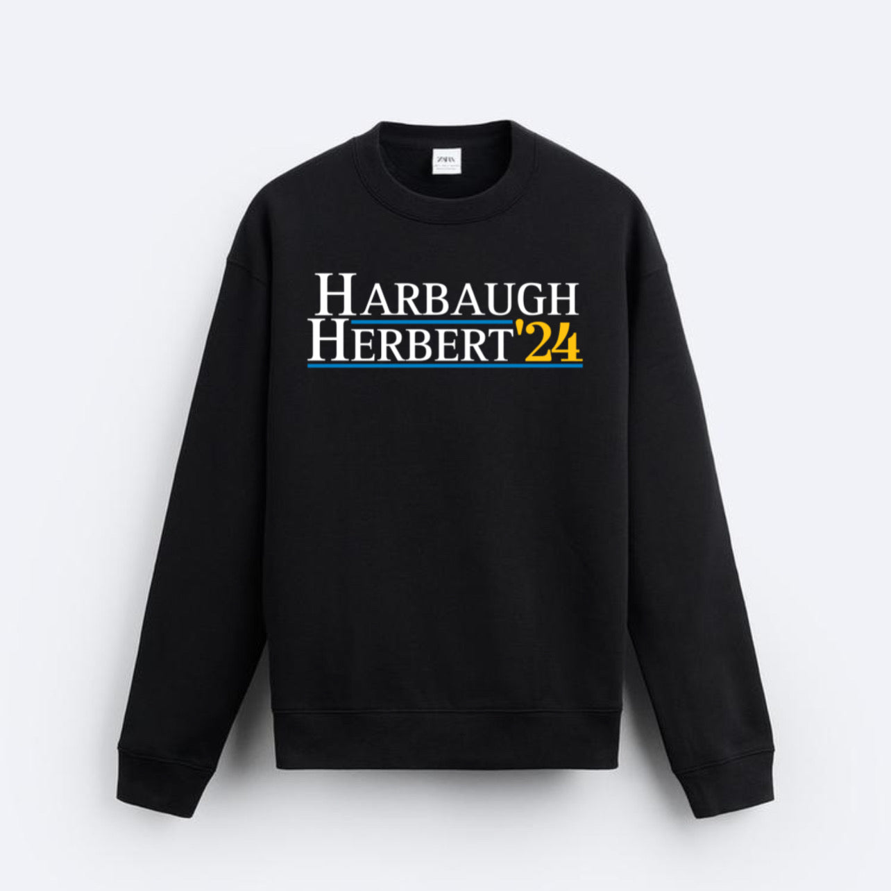 Chargers Justin Herbert and Jim Harbaugh Crewneck Sweater